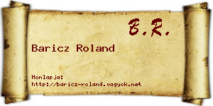 Baricz Roland névjegykártya