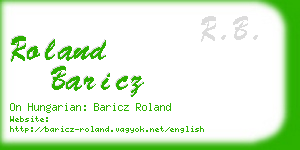 roland baricz business card